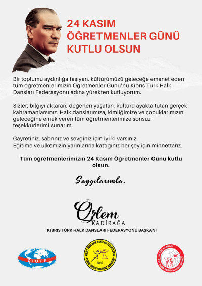 24 Kasım &Ouml;ğretmenler G&uuml;n&uuml; Kutlu Olsun