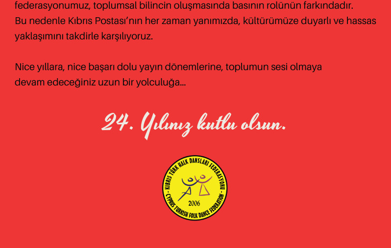 Kıbrıs Postası&rsquo;nın 24. Yılı Kutlu Olsun