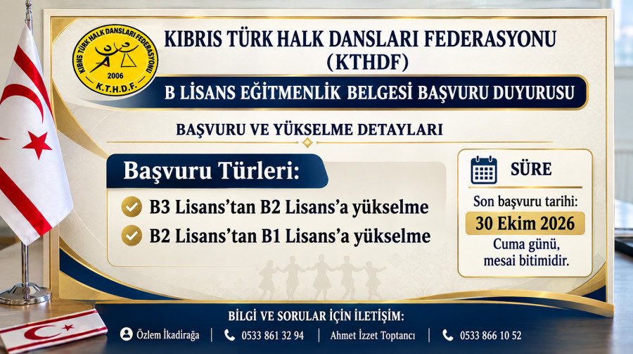 B2 VE B1 LİSANS EĞİTMENLİK BELGESİ BAŞVURU DUYURUSU