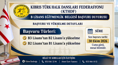 B2 VE B1 LİSANS EĞİTMENLİK BELGESİ BAŞVURU DUYURUSU